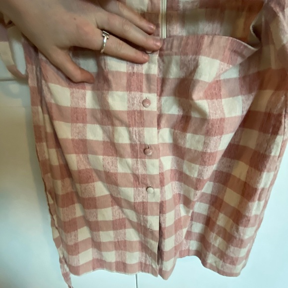 pink gingham open front mini dress - Picture 5 of 5